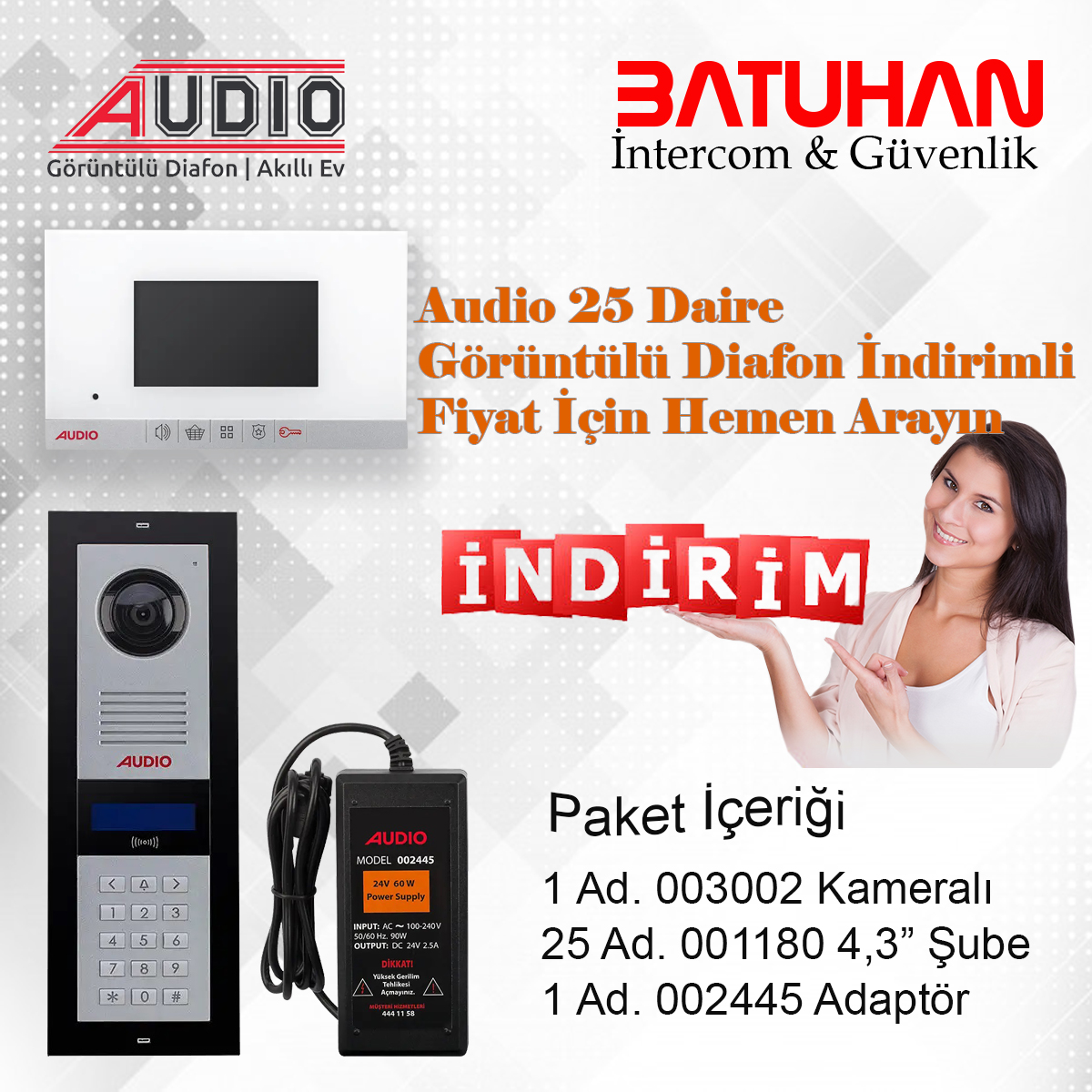 Audio 25 Daire Görüntülü Diafon
